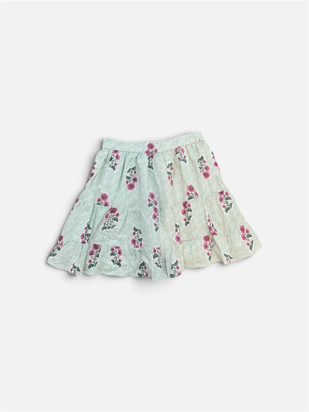 J. Crew Mint Green Floral Skater Skirt